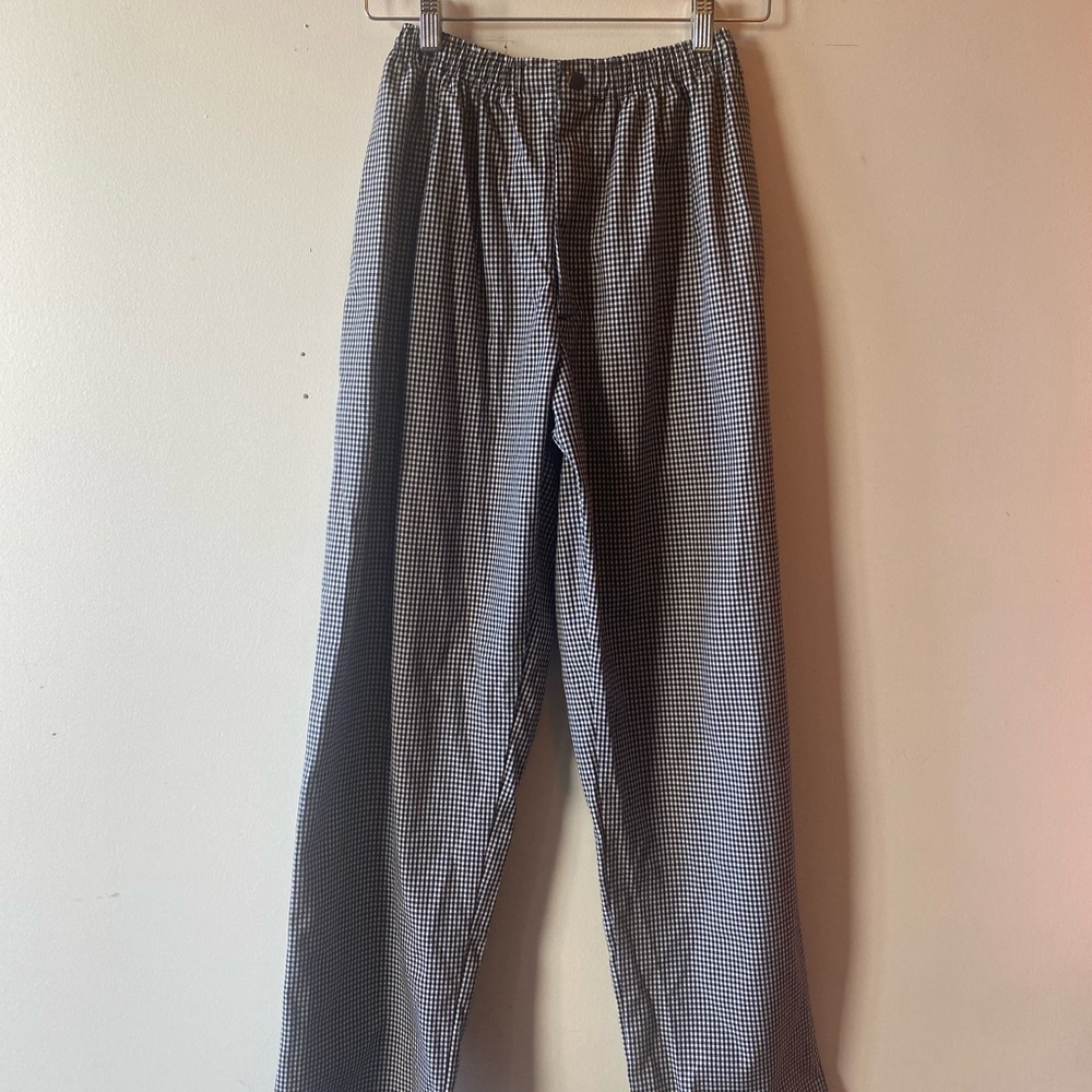 gingham high waisted trousers
